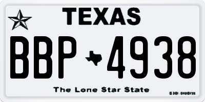 TX license plate BBP4938