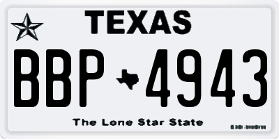 TX license plate BBP4943