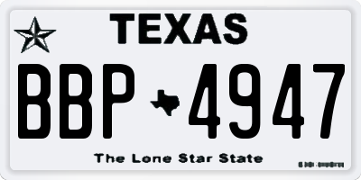 TX license plate BBP4947