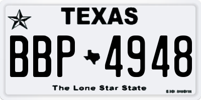 TX license plate BBP4948