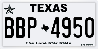 TX license plate BBP4950