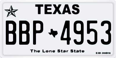 TX license plate BBP4953