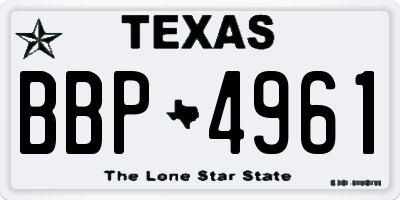 TX license plate BBP4961
