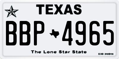 TX license plate BBP4965