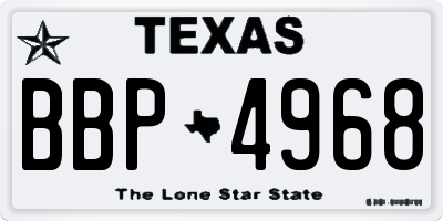 TX license plate BBP4968