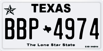 TX license plate BBP4974