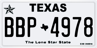 TX license plate BBP4978