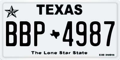 TX license plate BBP4987