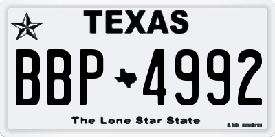 TX license plate BBP4992