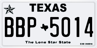 TX license plate BBP5014