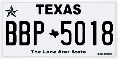 TX license plate BBP5018