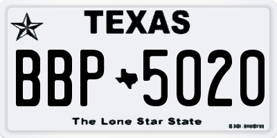TX license plate BBP5020