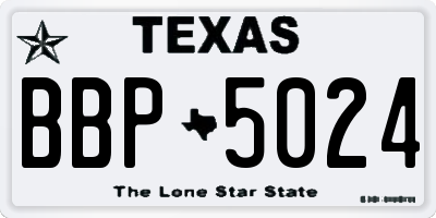TX license plate BBP5024