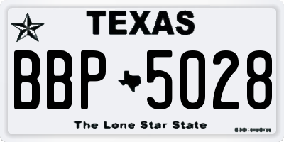 TX license plate BBP5028