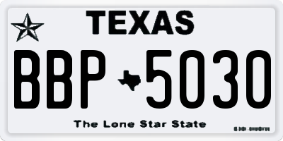TX license plate BBP5030