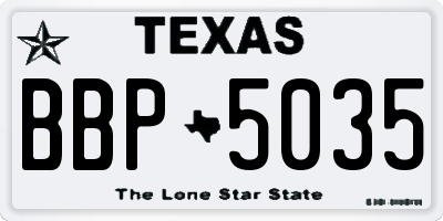 TX license plate BBP5035