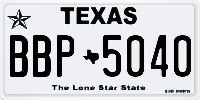 TX license plate BBP5040