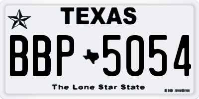 TX license plate BBP5054