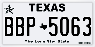 TX license plate BBP5063