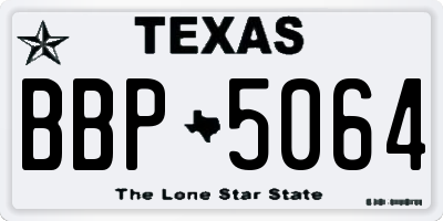 TX license plate BBP5064