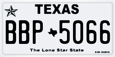 TX license plate BBP5066
