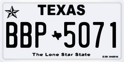 TX license plate BBP5071