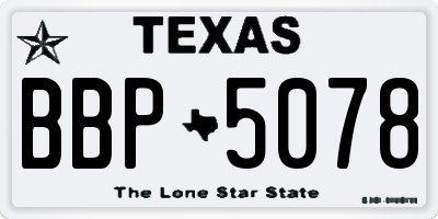 TX license plate BBP5078