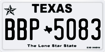 TX license plate BBP5083