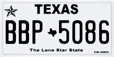 TX license plate BBP5086