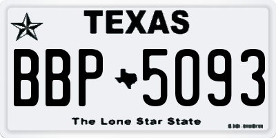TX license plate BBP5093