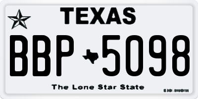 TX license plate BBP5098