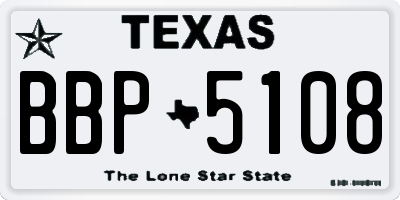 TX license plate BBP5108