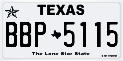 TX license plate BBP5115