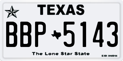 TX license plate BBP5143