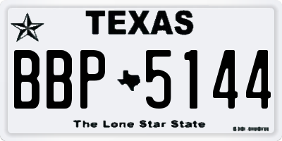 TX license plate BBP5144