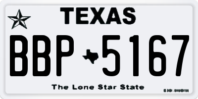 TX license plate BBP5167