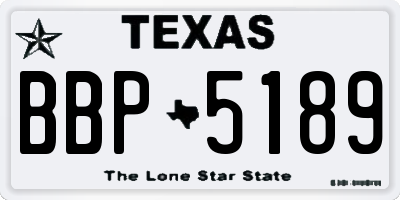 TX license plate BBP5189