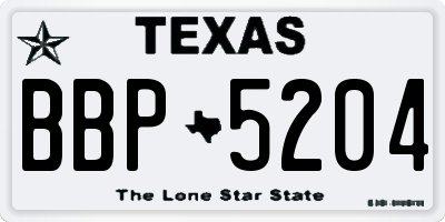 TX license plate BBP5204