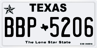 TX license plate BBP5206