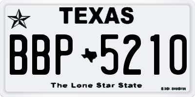 TX license plate BBP5210