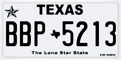 TX license plate BBP5213