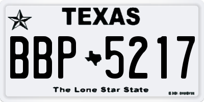 TX license plate BBP5217
