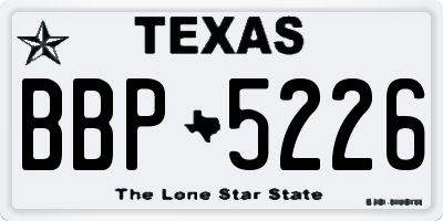 TX license plate BBP5226