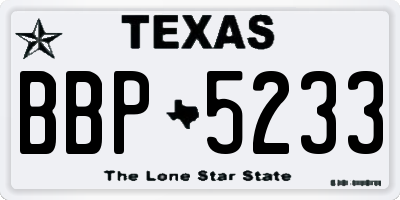 TX license plate BBP5233