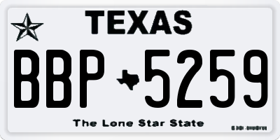 TX license plate BBP5259