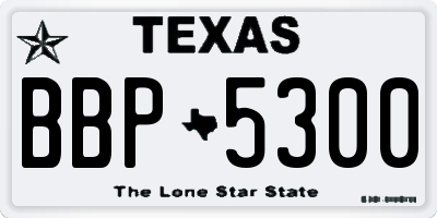 TX license plate BBP5300