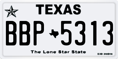 TX license plate BBP5313