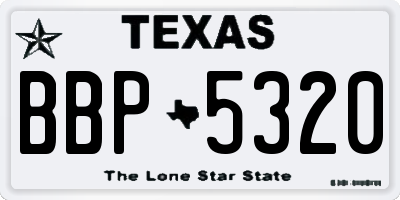 TX license plate BBP5320
