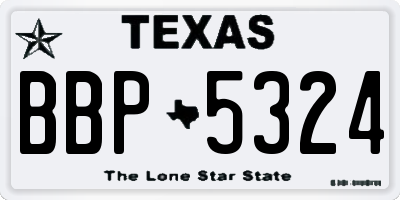TX license plate BBP5324