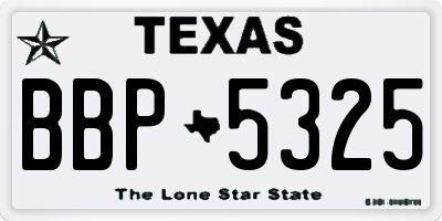 TX license plate BBP5325